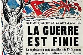 la capitulation de l’Allemagne (la guerre en Europe est finie)