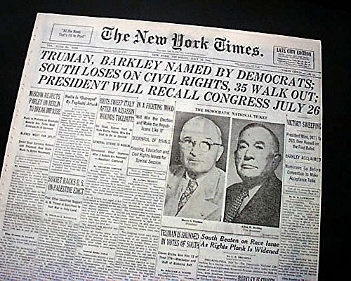 Democratic Party nominates Truman