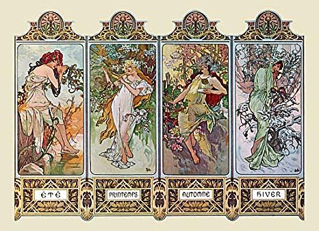 Las 4 estaciones | Alphonse Mucha