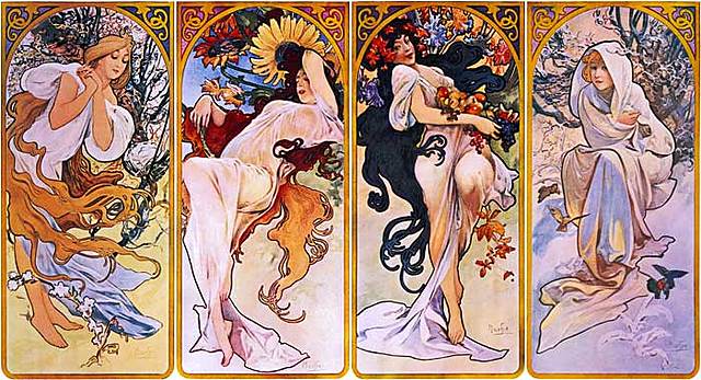 Las cuatro estaciones // Alphonse Mucha