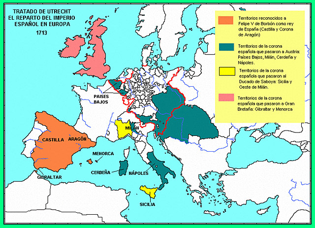 Pérdida de territorios españoles por la Guerra de Sucesión