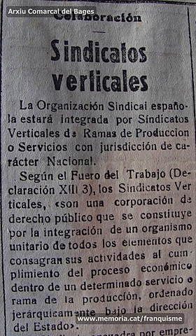 Organización Sindical Española o Sindicato Vertical