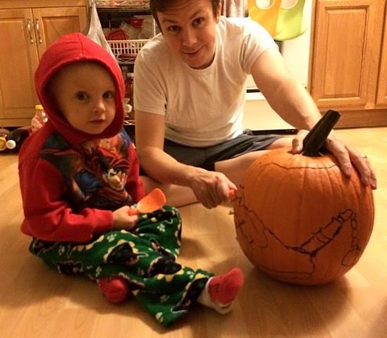 First pumpkin carving