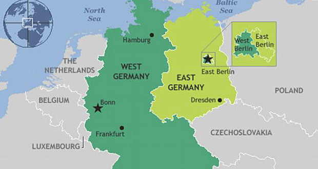 West and East Germany are formed.