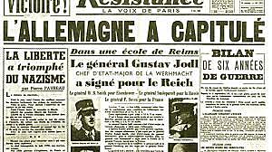 la capitulation de l’Allemagne (la guerre en Europe est finie),