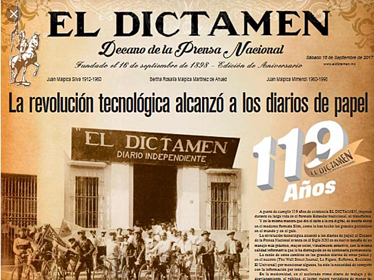 El Dictamen el periodico más viejo de México