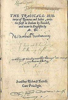 The Tragicall Historye of Romeus and Juliet