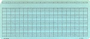 Joseph Jacquard supplies a perforated card for his brocade weaving machine that controls the operating pattern of the machine