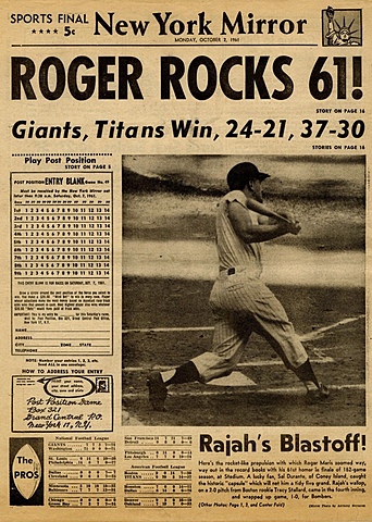 Roger Maris breaks Babe Ruth single home run record