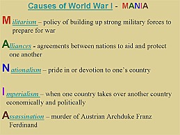 Nationalism, Militarism, Imperialism, Extreme Leaders