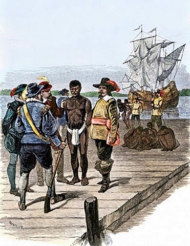 Slaves arrive in Jamestown