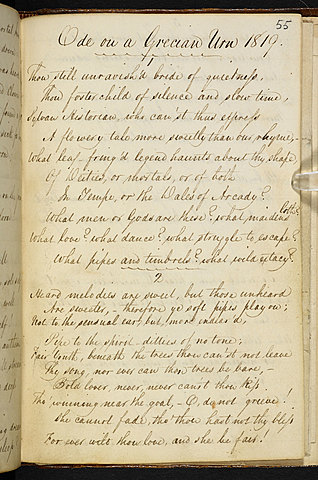 Дж. Китс "Ода к греческой вазе"