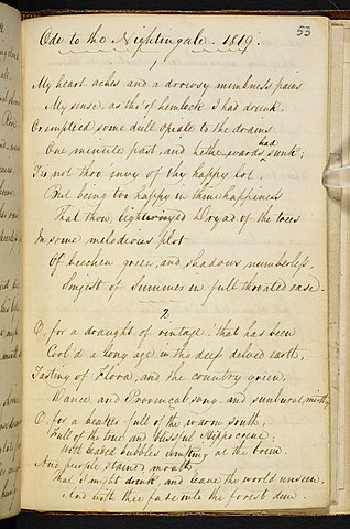 Дж. Китс "Ода соловью"