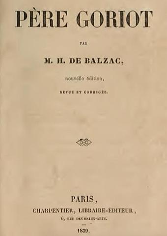 О. де Бальзак "Отец Горио"