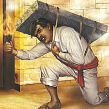 El Pípila abre la puerta de la Alhóndiga.