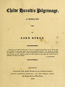 Childe Harold's Pilgrimage -  Lord Byron