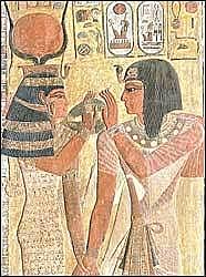 Imperio Nuevo.Bajorrelieve de Seti I y la diosa Hathor.