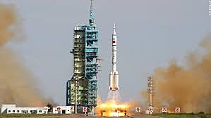China launches its first spacecraft with people on board.