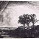 Three trees engraving drypoint rembrandt van rijn 1643 (1)