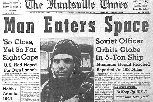 Russians send the first man to space