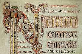 Insular manuscripts as Cathach of St. Columba, the oldest irish manuscript ever found it has decorated letters. Book of Durrow is the earliest Gospel Book that survived from that time