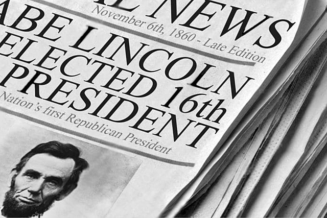 Abraham Lincoln is elected as president