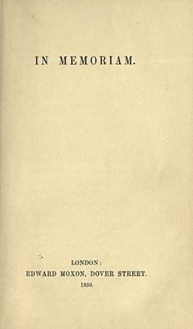 In Memoriam - Alfred Tennyson