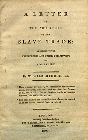 Abolition of slave trade act/Abolition of slavery act