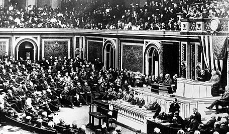 President Woodrow Wilson Issues his "Fourteen Points"