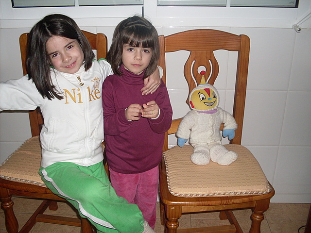 Con la mascota de la clase