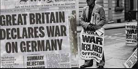Britain declares war on Germany