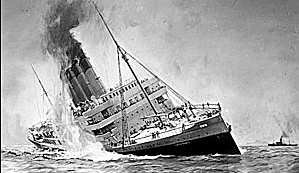 The sinking of Lusitania