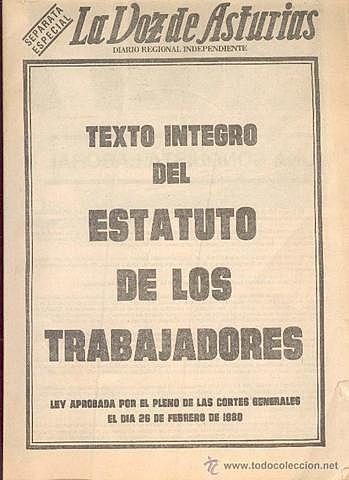 Es crea l'Estatuta dels treballadors, norma bàsica que regula els drets i obligacions dels treballadors