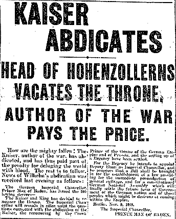 Wilhelm Abdicates
