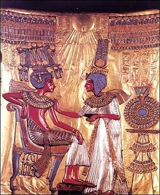 Pintura del trono de Tutankamon