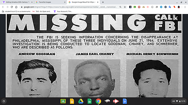 Chaney, Goodman, & Schwerner murders in Mississippi
