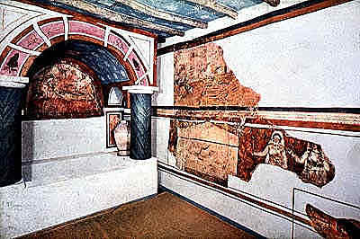 Arte Paleocristiano. Restos de pintura en la Domus Ecclesiae (Universidad de Yale)