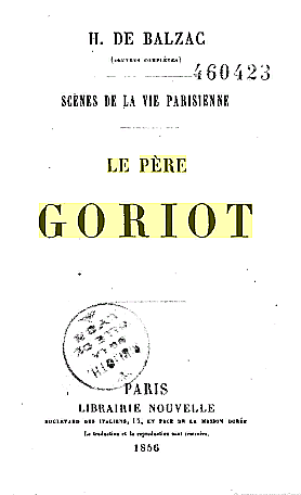 Отец Горио. Оноре де Бальзак