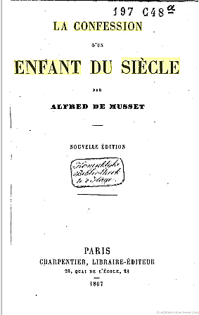 Исповедь сына века. А. Мюссе