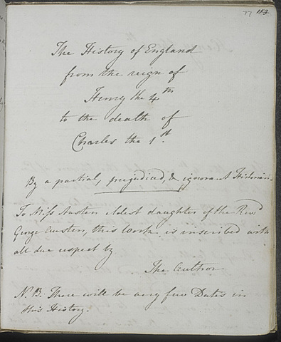 Джейн Остин, "История Англии"