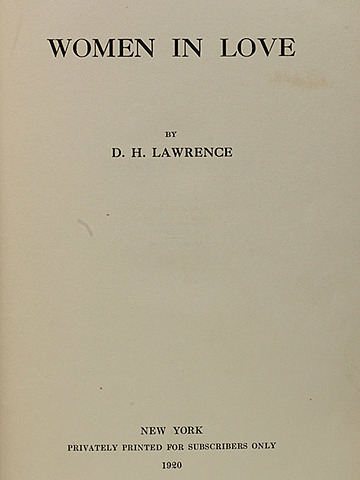 Women in Love - D.H. Lawrence
