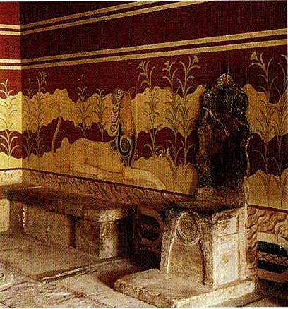 Salón del trono del palacio de Cnosos
