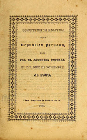 Constitución Política de la República del Perú 1839
