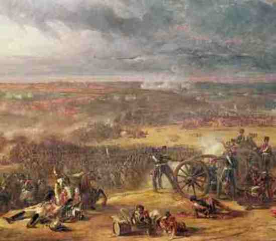 Napolean is defeated by the British at the battle of Waterloo