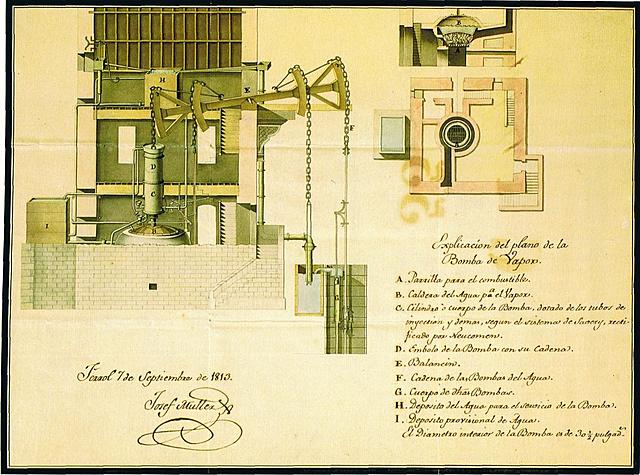 Primera máquina de vapor en España