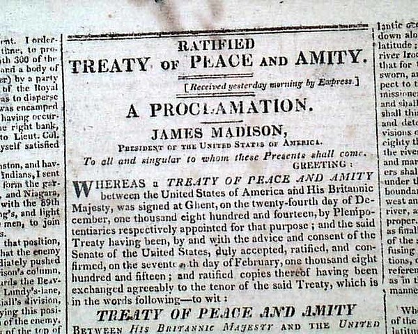 The Peace Treaty is ratified