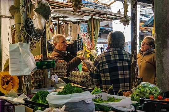Comprando los alimentos de la cena