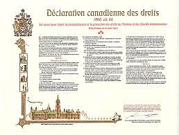 adoption de la déclaration canadienne des droits