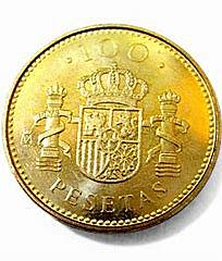 La peseta, unidad monetaria española.