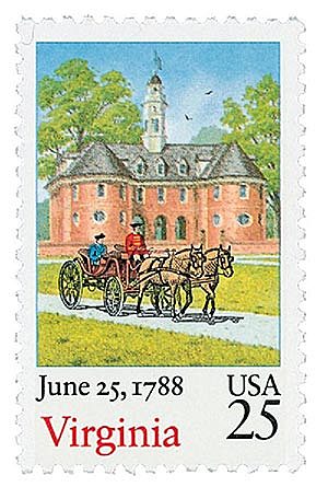 1788 Virginia becomes the 10th state